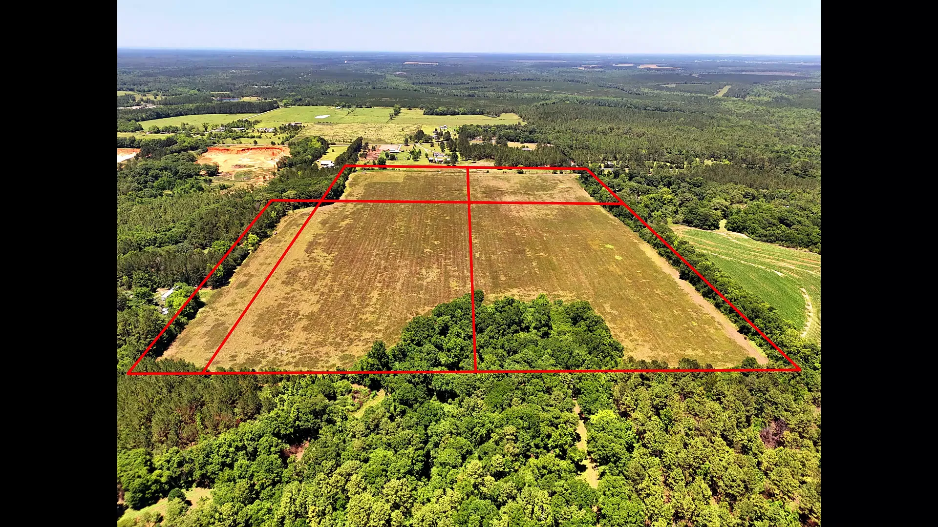 Property boundary overlay shown on aerial imagery
